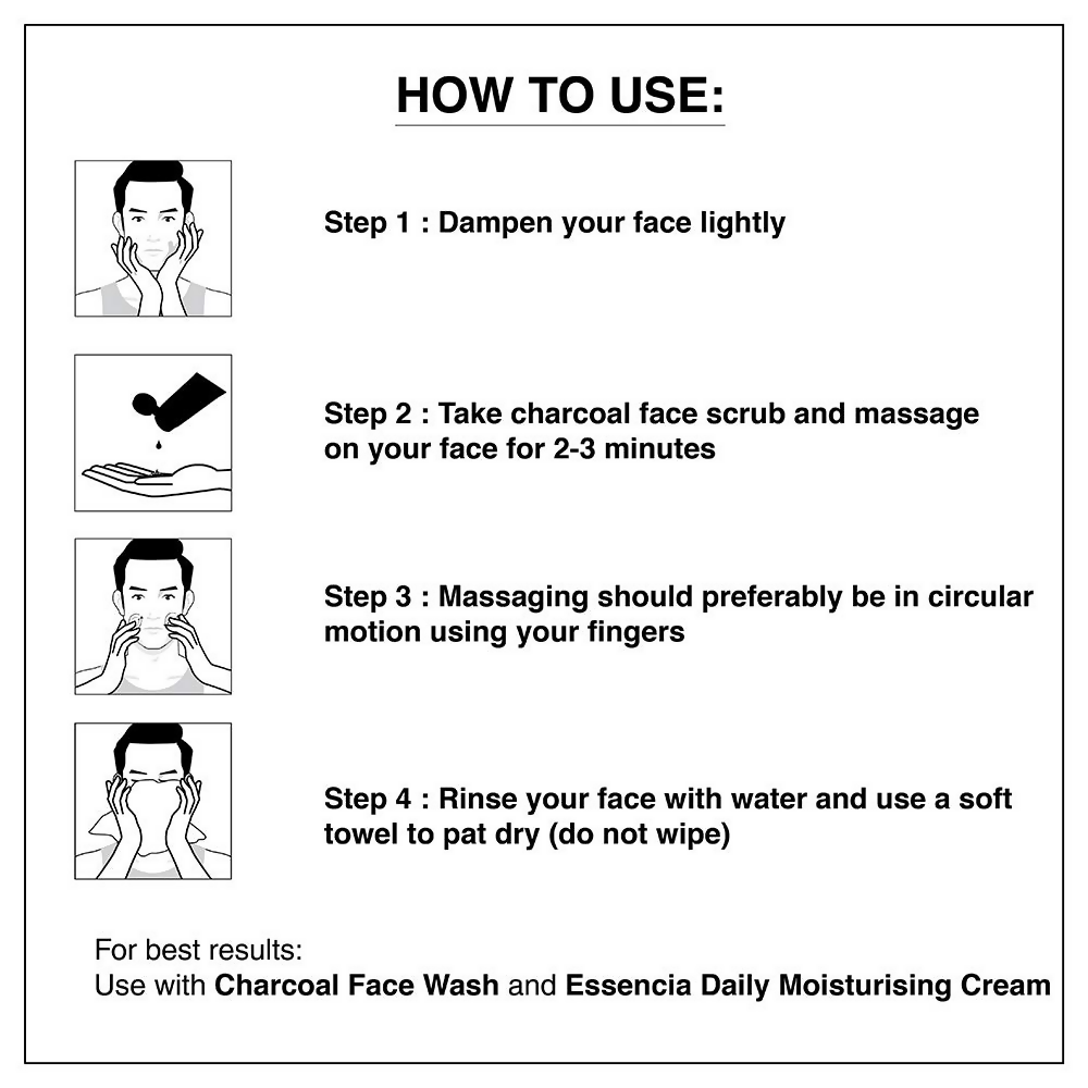 The Man Company Charcoal Tan Removal Face Scrub | Grocsy