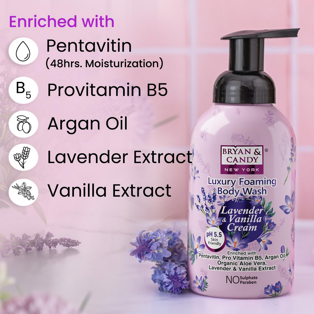 Bryan & Candy Luxury Foaming Body Wash - Lavender & Vanilla | Grocsy