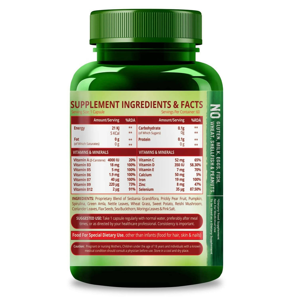 Himalayan Organics Plant Based Hair-Skin Vitamin Biotin + DHT Blocker Veg Capsules | Grocsy