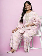 Ahalyaa Women's Traditional wear Tunic - Pink | Grocsy