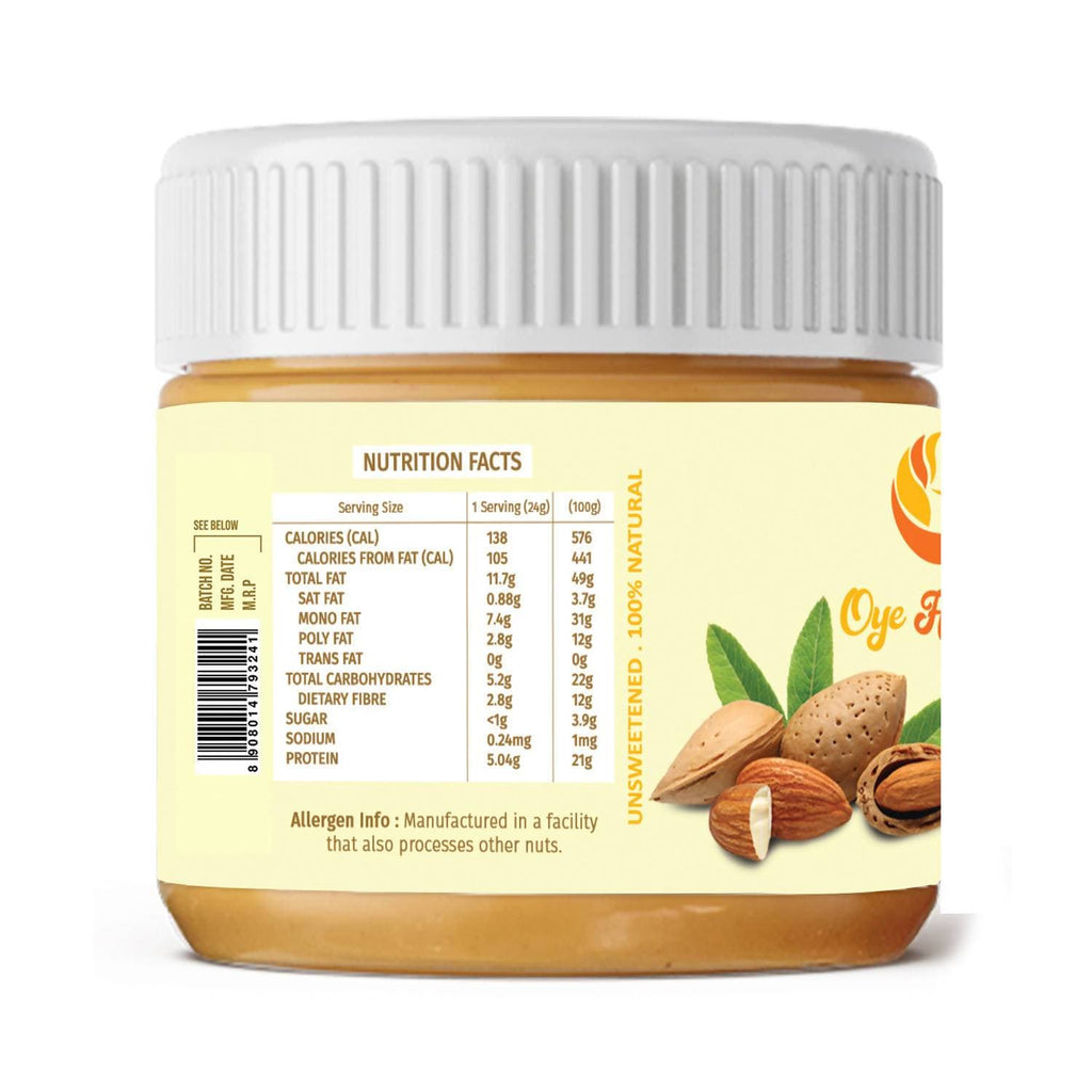 Oye Healthy Almond Butter Natural Creamy | Grocsy