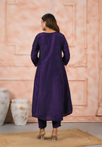Ethnic Festive Wear Viscose Reyon Blue Stitched Suit With Dupatta - Anbazaar | Grocsy