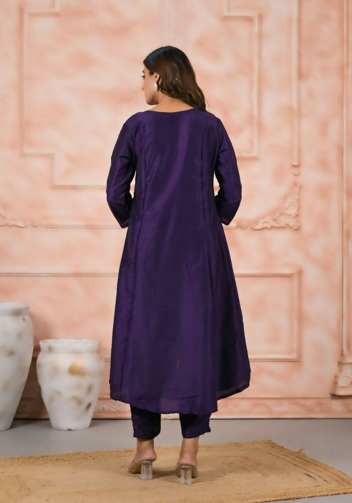 Ethnic Festive Wear Viscose Reyon Blue Stitched Suit With Dupatta - Anbazaar | Grocsy