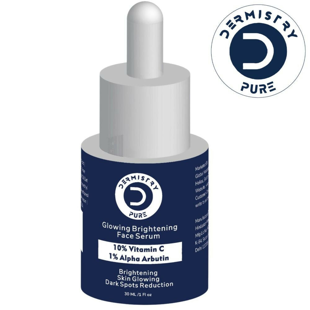 Dermistry Pure 10% Vitamin C 1% Alpha Arbutin Dull Skin Brightening Lightening Fairness Glow Serum | Grocsy