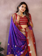 Aastha Fashion Violet Silk Sarees Weaving Saree | Grocsy