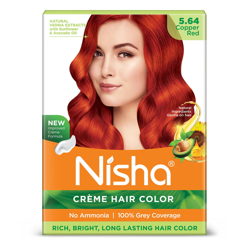 Nisha Creme Hair Color for Women - Copper Red | Grocsy