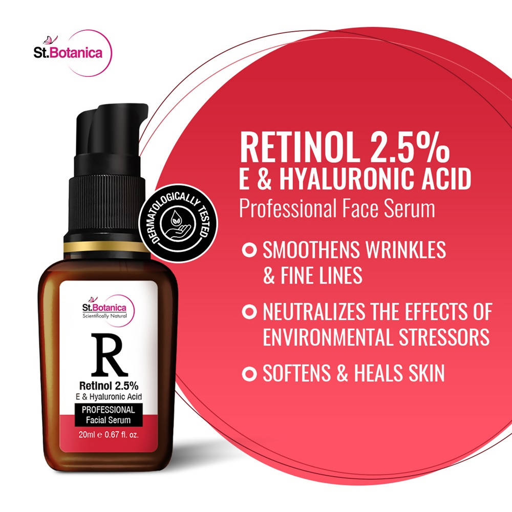 St.Botanica Retinol 2.5% E & Hyaluronic Acid Professional Facial Serum | Grocsy