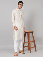 Rein Multicolor Embroidered Silk Kurta by Hilo Design | Grocsy