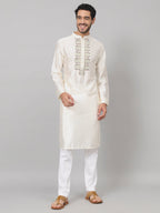 Rein Multicolor Embroidered Silk Kurta by Hilo Design | Grocsy
