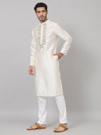 Rein Multicolor Embroidered Silk Kurta by Hilo Design | Grocsy
