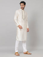 Rein Multicolor Embroidered Silk Kurta by Hilo Design | Grocsy
