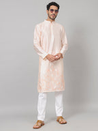 Leafy Silk Kurta With Patch Embellishment by Hilo Design | Grocsy