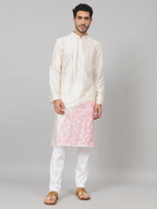 Contours Patels Embroidered Silk Kurta by Hilo Design | Grocsy