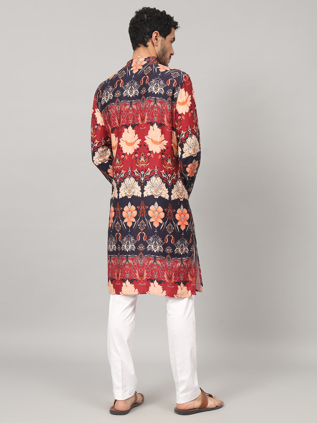 Blossom Print Cotton Kurta by Hilo Design | Grocsy