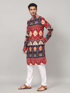 Blossom Print Cotton Kurta by Hilo Design | Grocsy