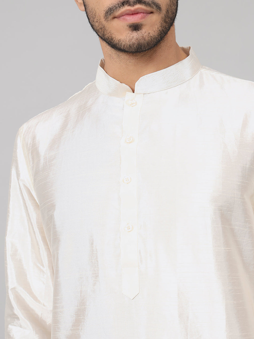 Contours Patels Embroidered Silk Kurta by Hilo Design | Grocsy