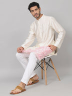 Contours Patels Embroidered Silk Kurta by Hilo Design | Grocsy