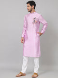 Silk Embroidered Kurta With Twilight Threads by Hilo Design | Grocsy