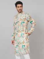 Classic Forest Print Silk Kurta by Hilo Design | Grocsy