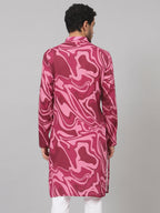 Abstract Marble Print Cotton Kurta by Hilo Design | Grocsy