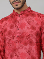 Floral Print Silk Kurta by Hilo Design | Grocsy