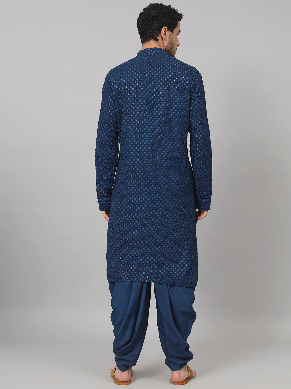 Teal Blue Mirror Kurta by Hilo Design | Grocsy