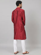 Zari Embroidered Silk Kurta by Hilo Design | Grocsy