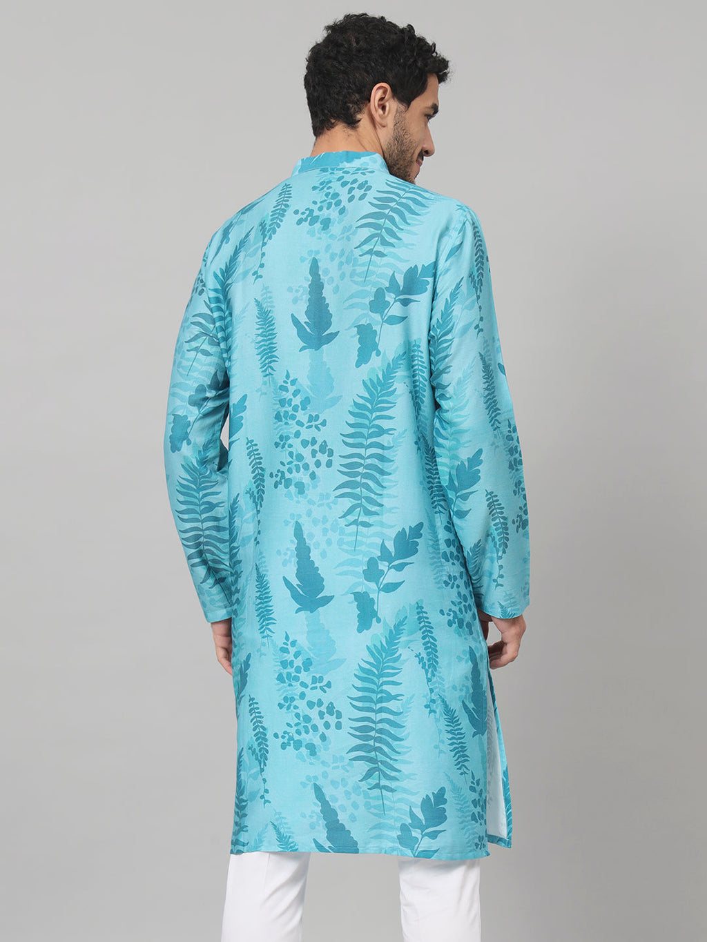 Breezy Leaves Print Cotton Kurta by Hilo Design | Grocsy