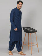 Teal Blue Mirror Kurta by Hilo Design | Grocsy