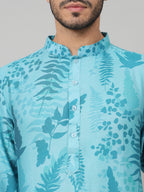 Breezy Leaves Print Cotton Kurta by Hilo Design | Grocsy