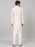 Pastels Neckline Embroidered Silk Kurta by Hilo Design | Grocsy