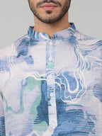 Marble Print Cotton Kurta by Hilo Design | Grocsy