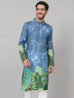 Tree Bark Classy Print Silk Kurta by Hilo Design | Grocsy