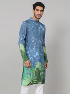 Tree Bark Classy Print Silk Kurta by Hilo Design | Grocsy