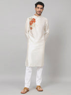 Gilded Burst Classic Silk Kurta by Hilo Design | Grocsy