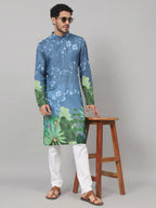 Tree Bark Classy Print Silk Kurta by Hilo Design | Grocsy