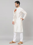 Gilded Burst Classic Silk Kurta by Hilo Design | Grocsy