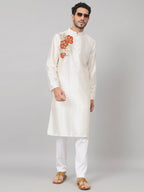 Gilded Burst Classic Silk Kurta by Hilo Design | Grocsy