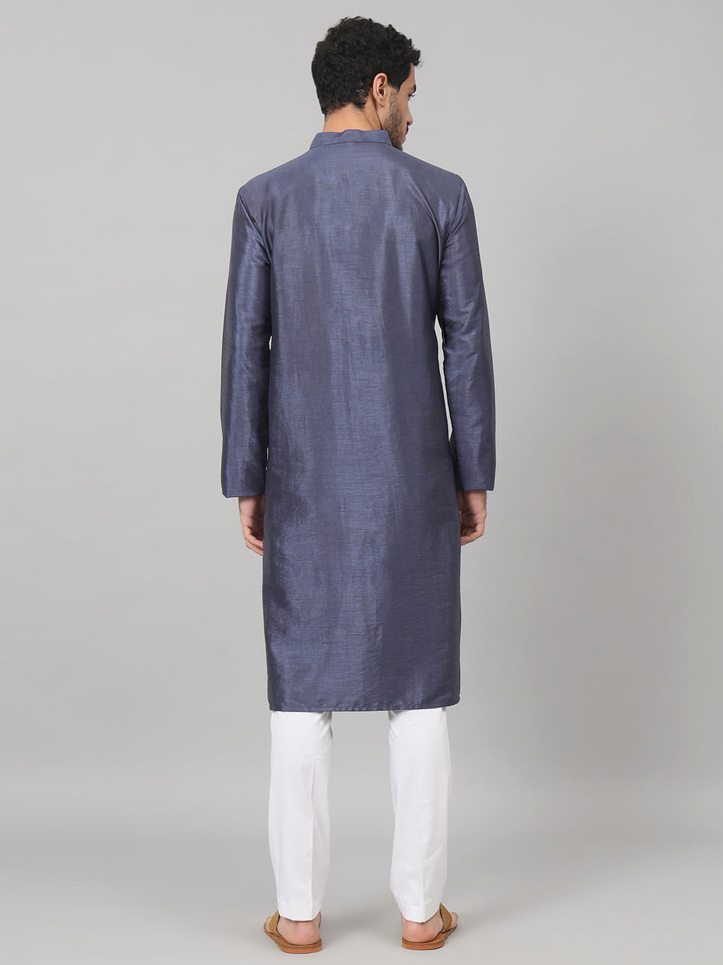 Classic Silk Kurta With Motif Embroidery by Hilo Design | Grocsy