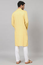Neckline Embroidered Cotton Kurta by Hilo Design | Grocsy