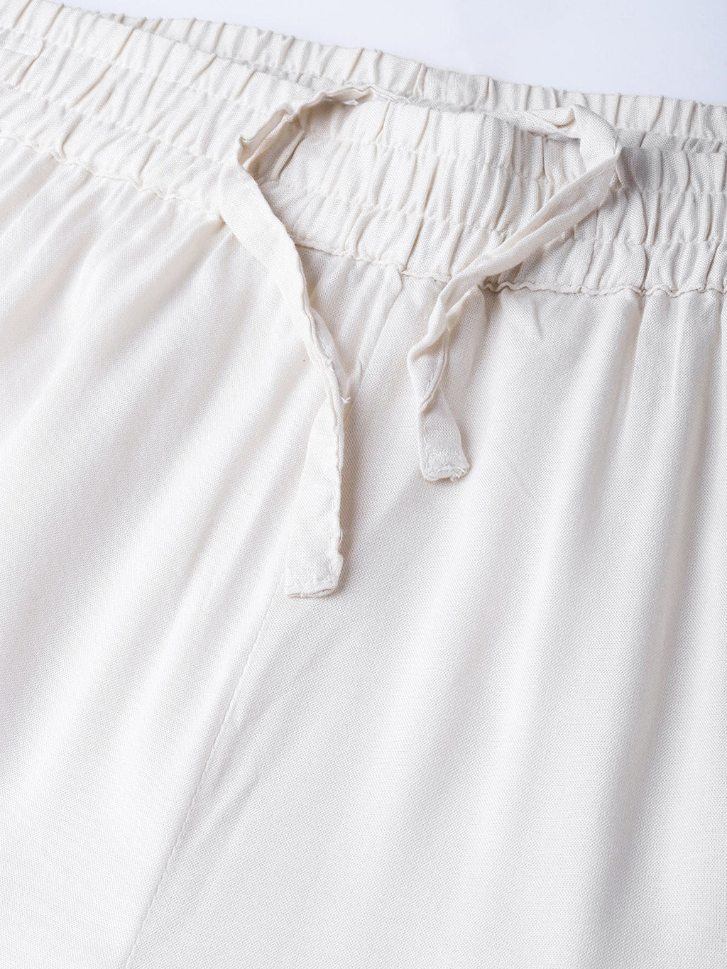 Juniper Women Offwhite Rayon Solid Wide Leg Palazzo | Grocsy