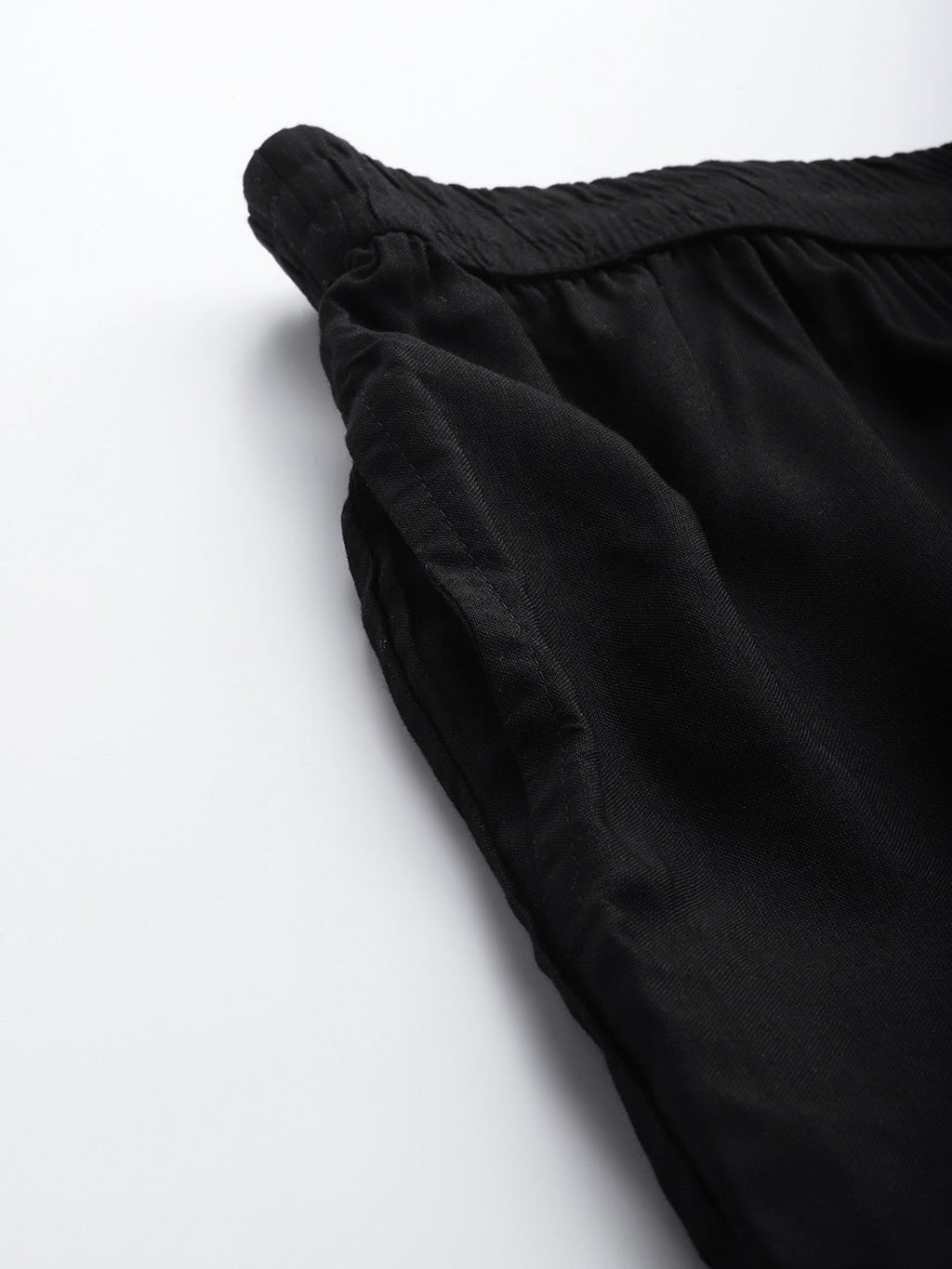 Juniper Women Black Rayon Solid Wide Leg Palazzo | Grocsy
