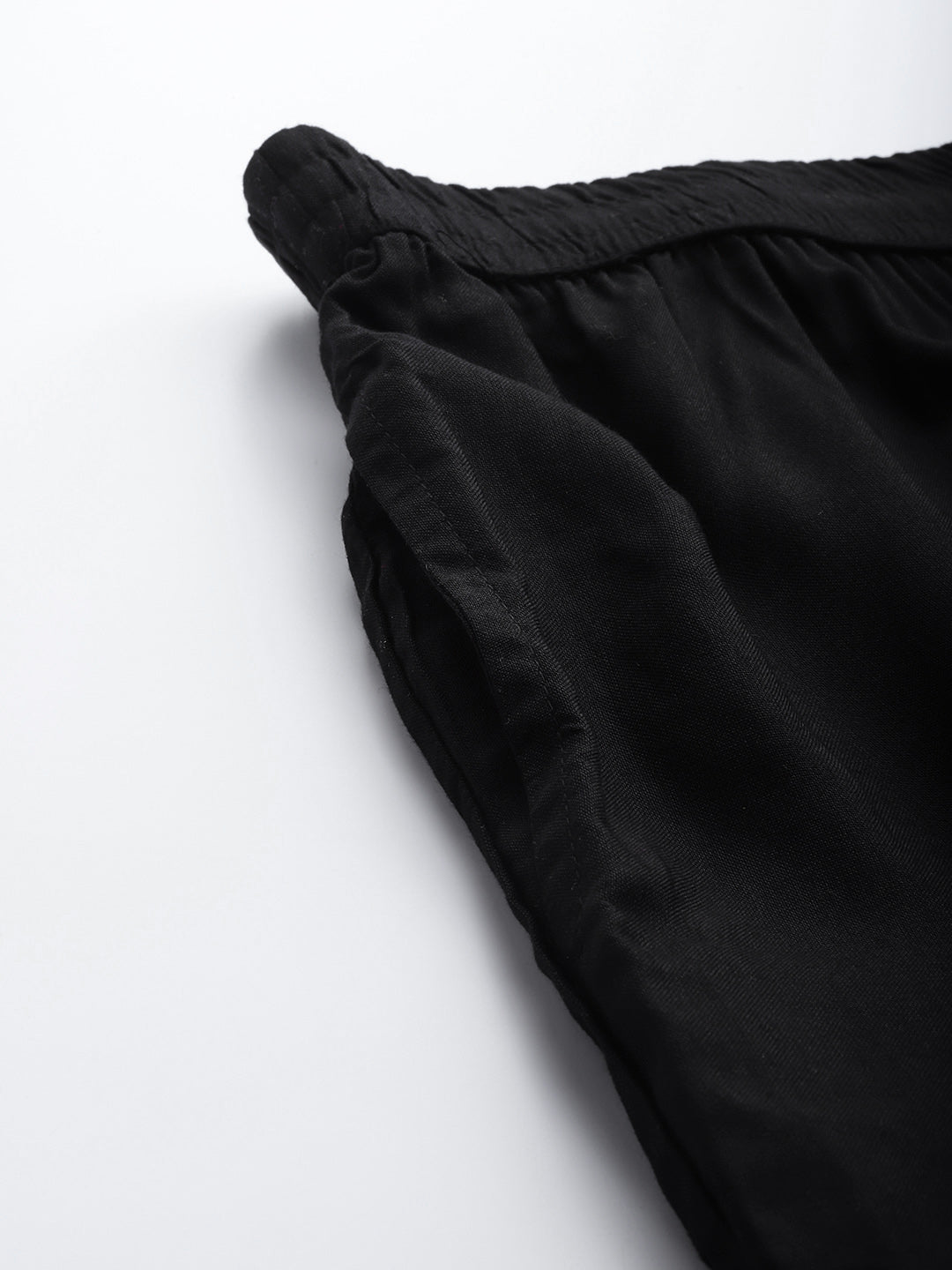 Juniper Women Black Rayon Solid Wide Leg Palazzo | Grocsy