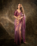Lorenvalley Fashion Attractive Purple Fendy Silk Saree With Jacquard Weaving Blouse | Grocsy
