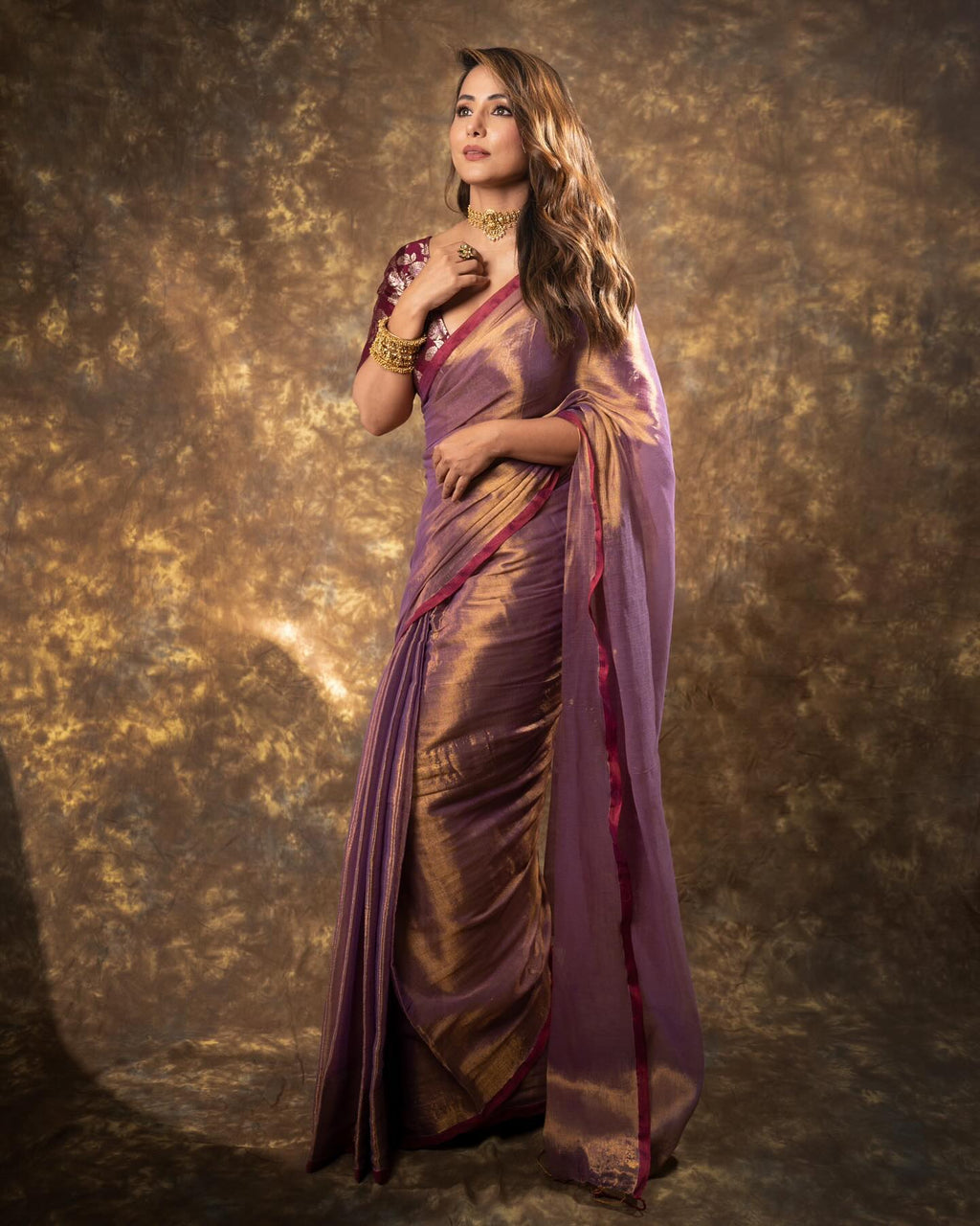 Lorenvalley Fashion Attractive Purple Fendy Silk Saree With Jacquard Weaving Blouse | Grocsy