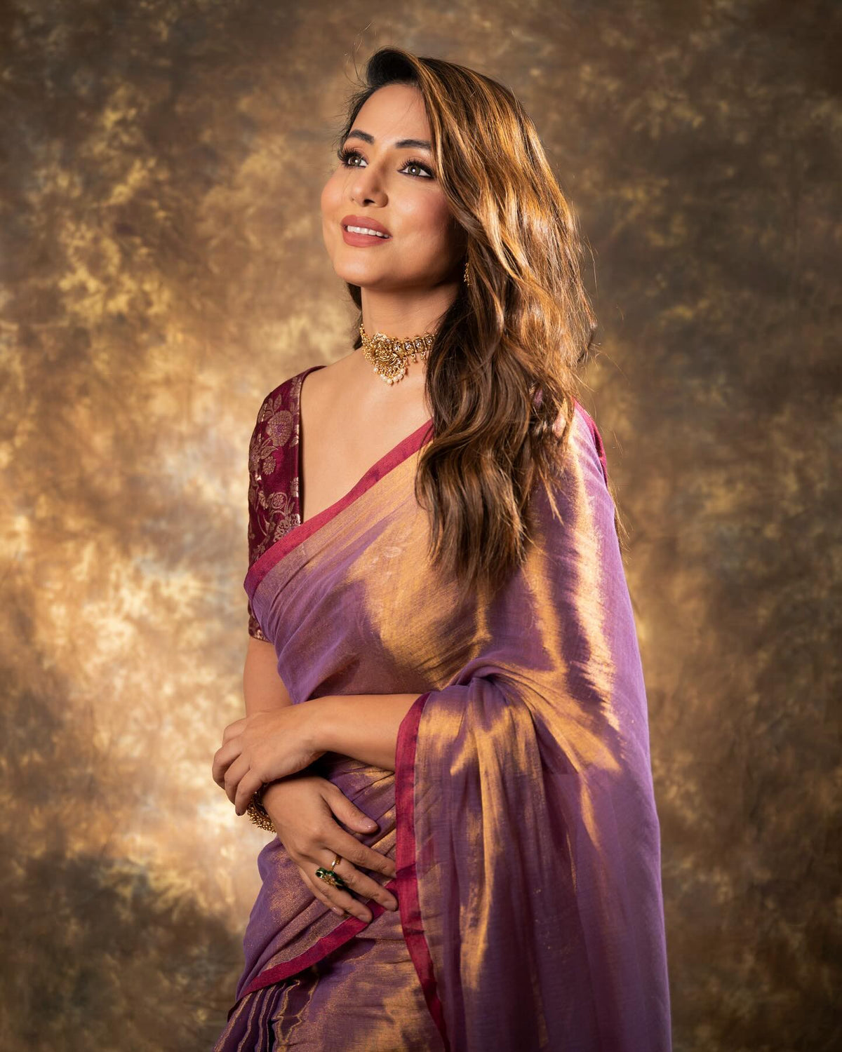 Lorenvalley Fashion Attractive Purple Fendy Silk Saree With Jacquard Weaving Blouse | Grocsy