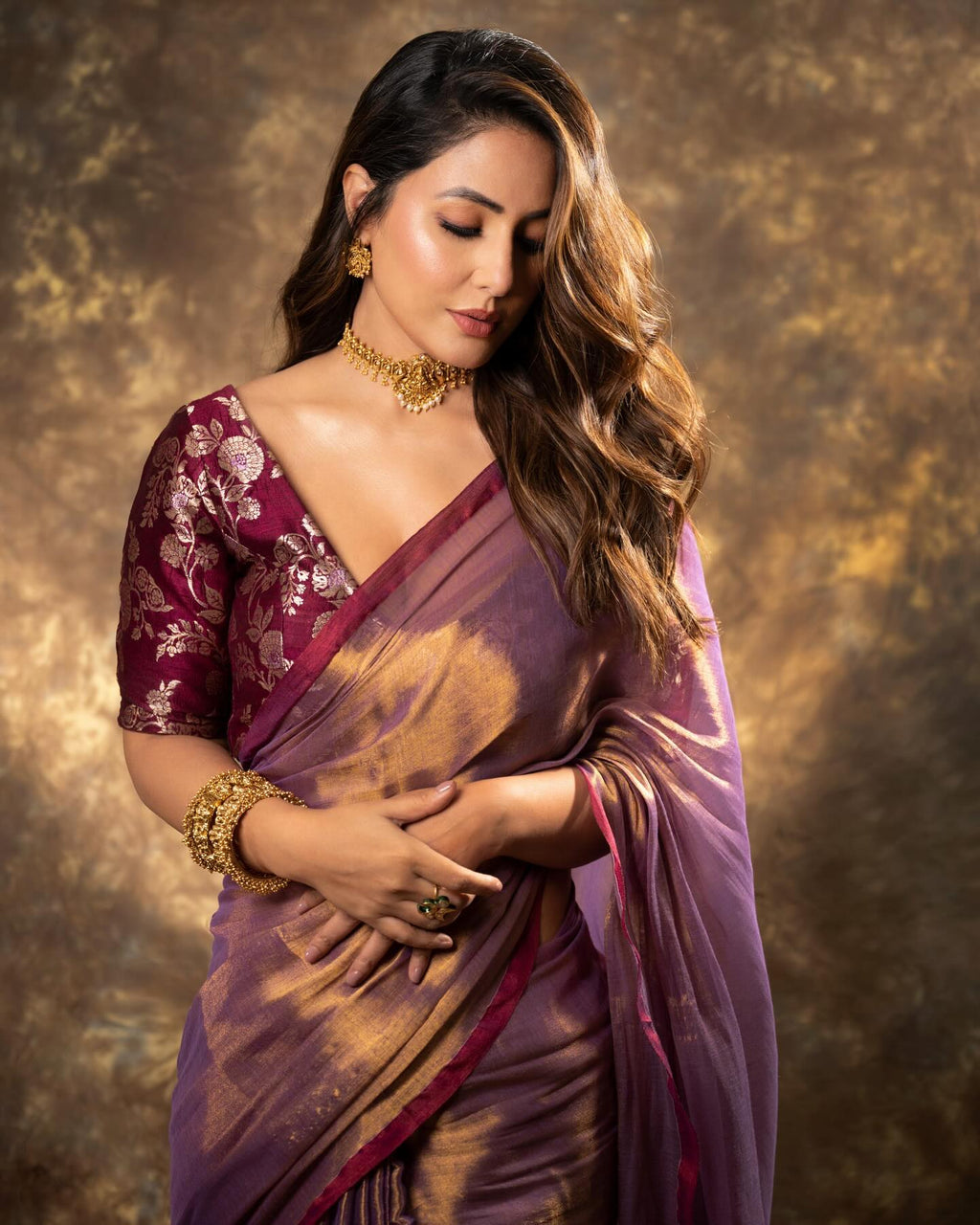 Lorenvalley Fashion Attractive Purple Fendy Silk Saree With Jacquard Weaving Blouse | Grocsy