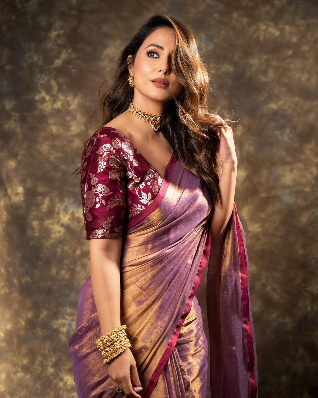 Lorenvalley Fashion Attractive Purple Fendy Silk Saree With Jacquard Weaving Blouse | Grocsy