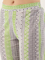 Sangria Women White Printed Pure Cotton Kurta with Trousers | Grocsy
