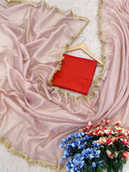 Lorenvalley Fashion Attractive Peach Crush Tissue Silk Saree With Jacquard Weaving Blouse | Grocsy